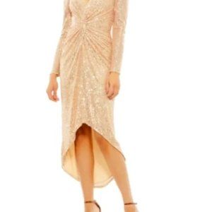 MAC DUGGAL Wedding Prom Formal Cocktail Sequin Midi Dress • size 8